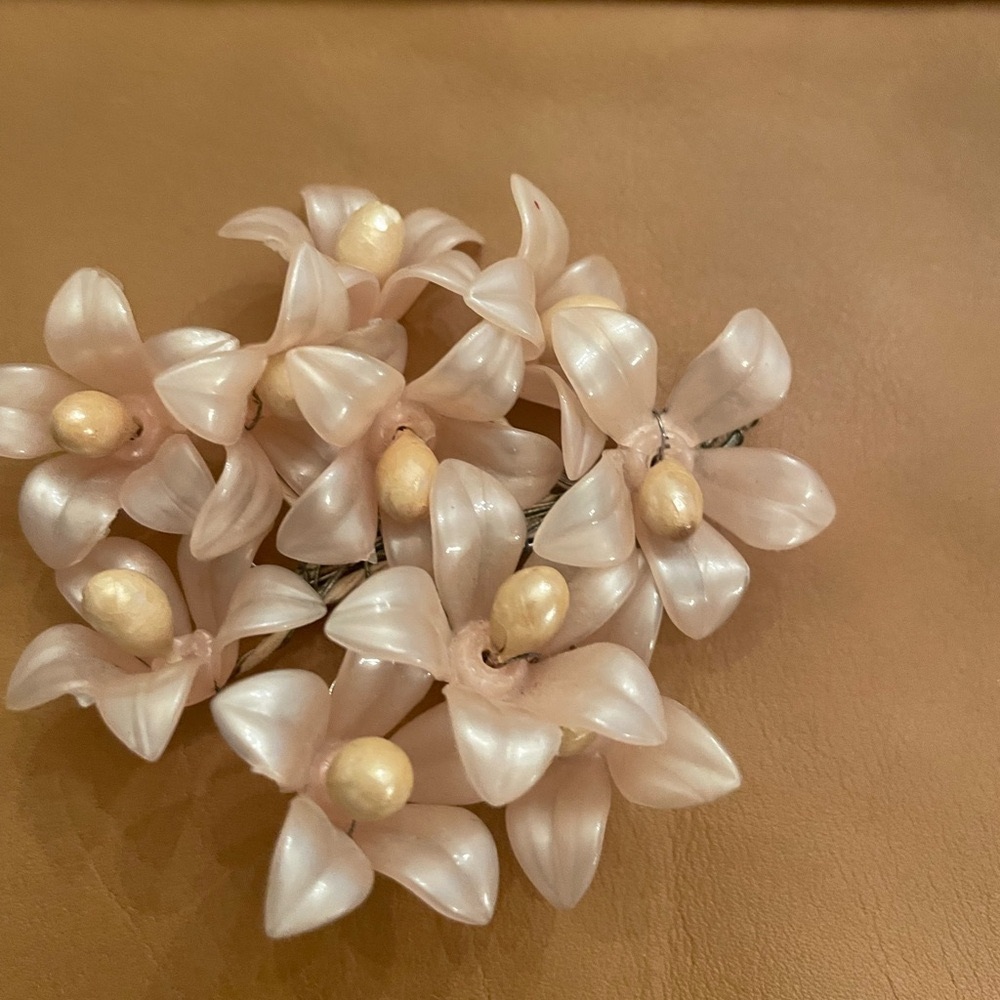 Vintage Pink Flower Brooch